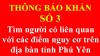 Thông báo khẩn số 3 về việc tìm người có liên quan với các điểm nguy cơ trên địa bàn tỉnh Phú Yên