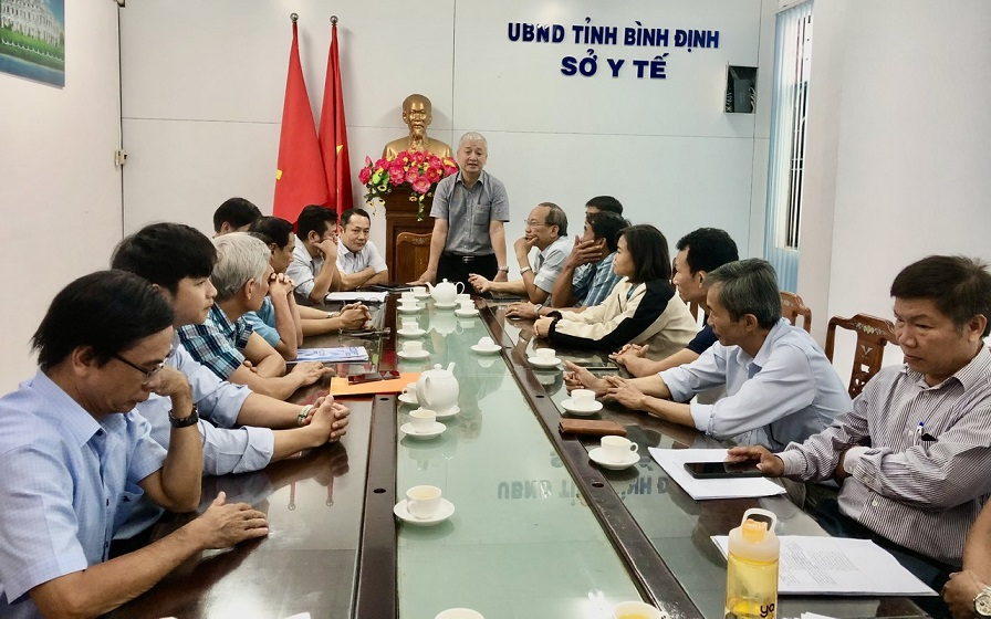 BSCKII. Lê Quang Hùng- Giám đốc Sở Y tế phát biểu chỉ đạo tại buổi làm việc (Ảnh: Thu Phương)