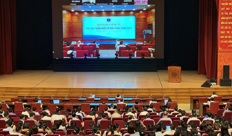 Quang cảnh Hội nghị tập huấn các quy định mới về đấu thầu năm 2025 (Ảnh: Thu Phương)