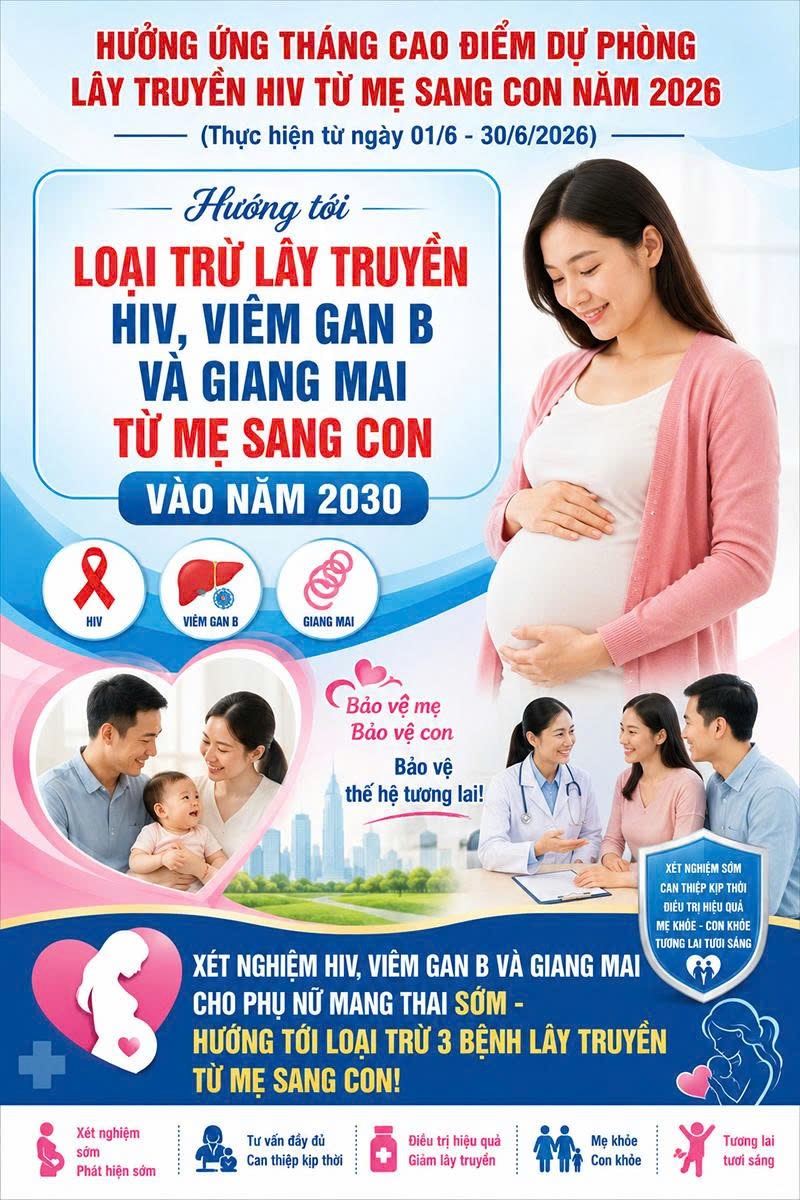 Hưởng ứng Tháng cao điểm dự phòng lây truyền HIV từ mẹ sang con năm 2026