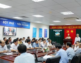 Ông Lê Quang Hùng, Giám đốc Sở Y tế phát biểu tại buổi tập huấn (Thu Phương)